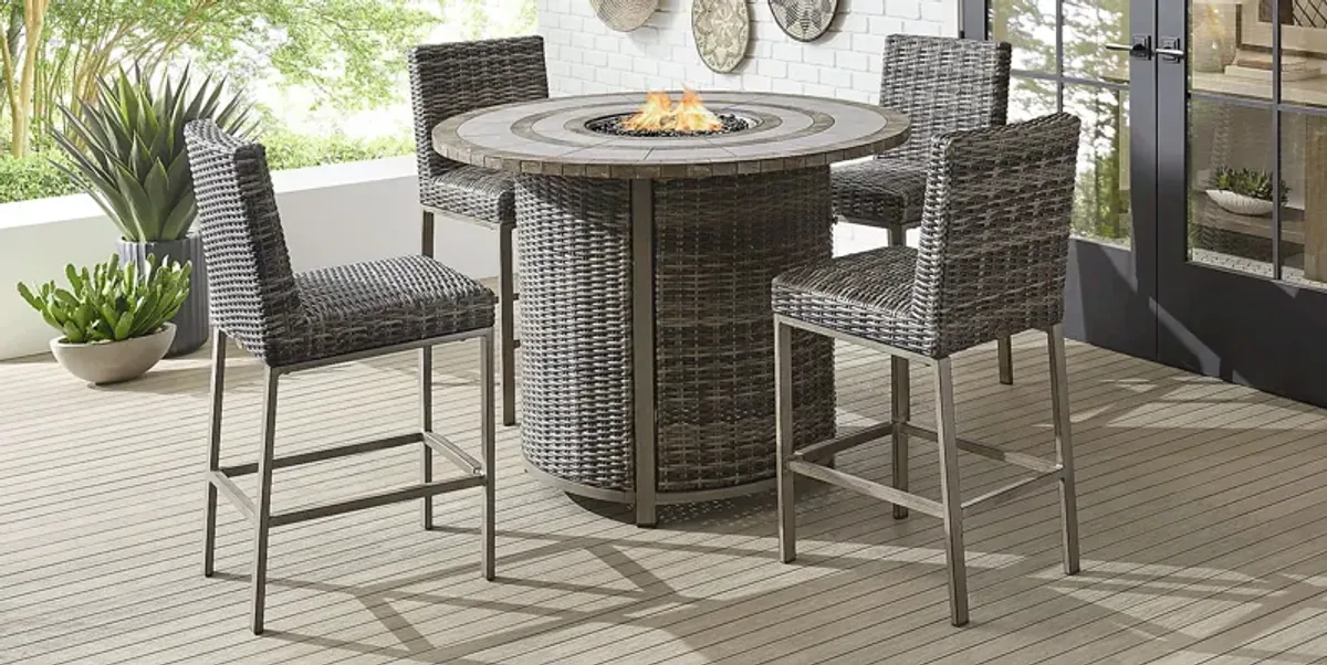 Montecello Gray Outdoor Barstool