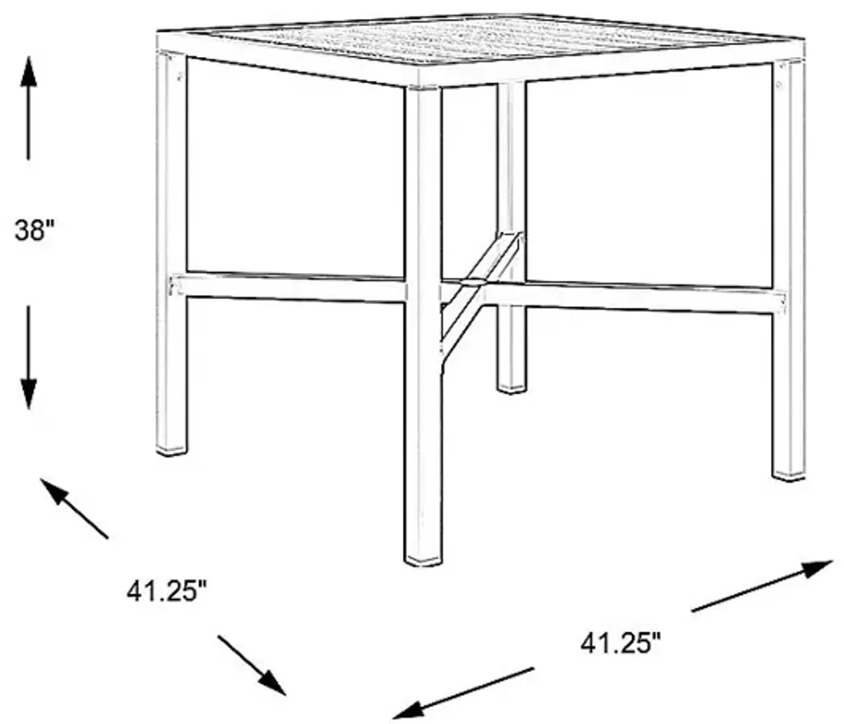 Rialto Brown 41 In. Square Bar Height Outdoor Dining Table