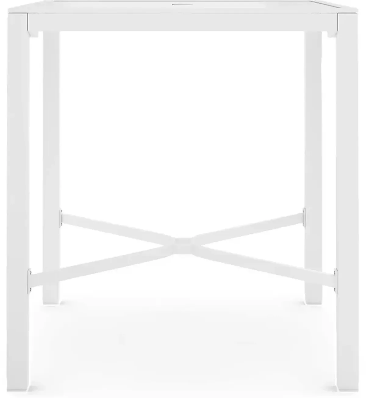 Solana White 38 in. Square Bar Height Outdoor Dining Table