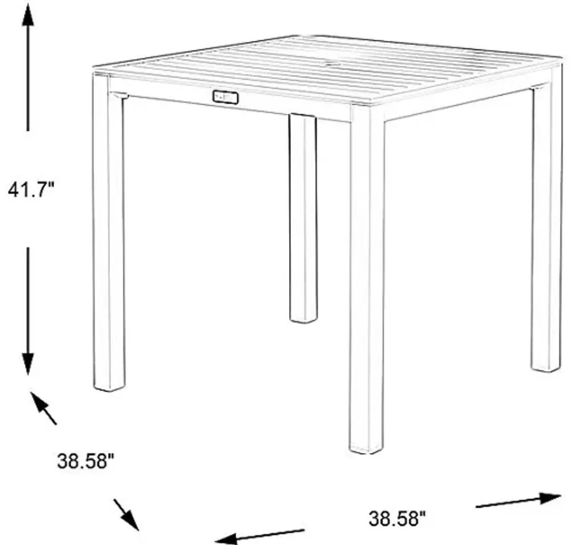 Solana White 38 in. Square Bar Height Outdoor Dining Table