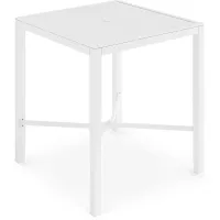 Solana White 38 in. Square Bar Height Outdoor Dining Table
