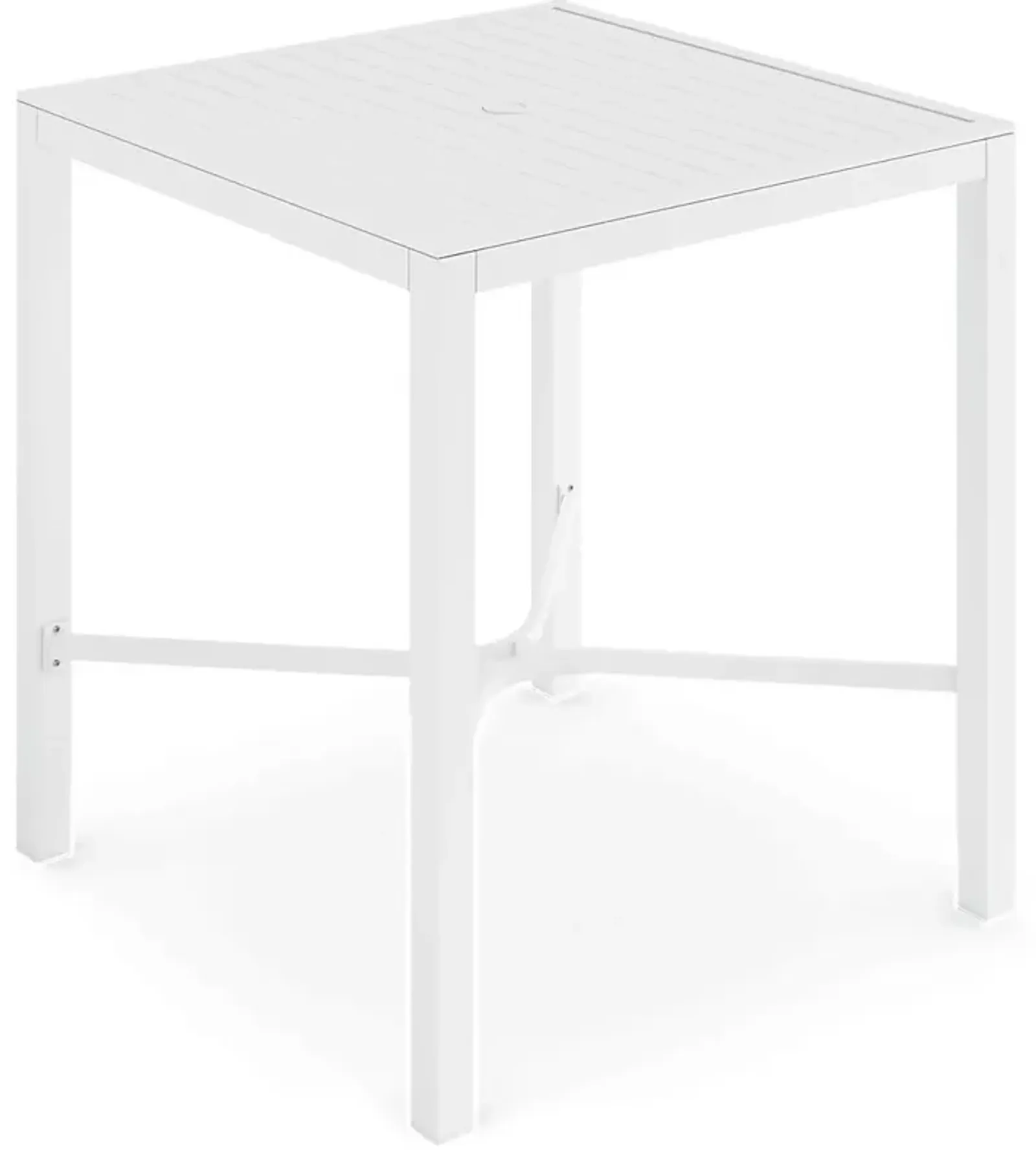 Solana White 38 in. Square Bar Height Outdoor Dining Table