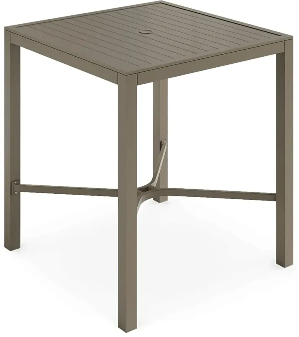 Solana Taupe 38 in. Square Bar Height Outdoor Dining Table