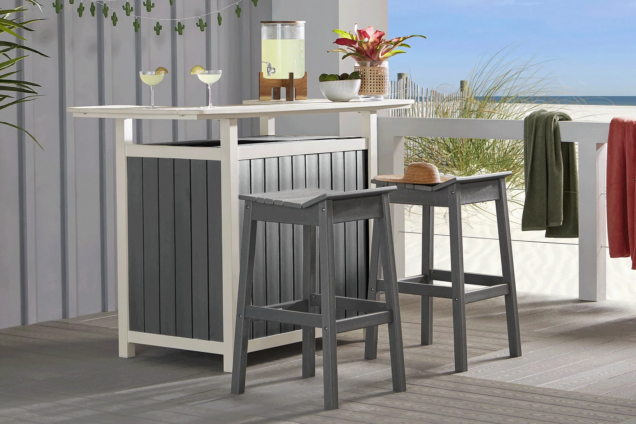Addy Gray Outdoor Bar Table Rooms To Go | Furniture.com