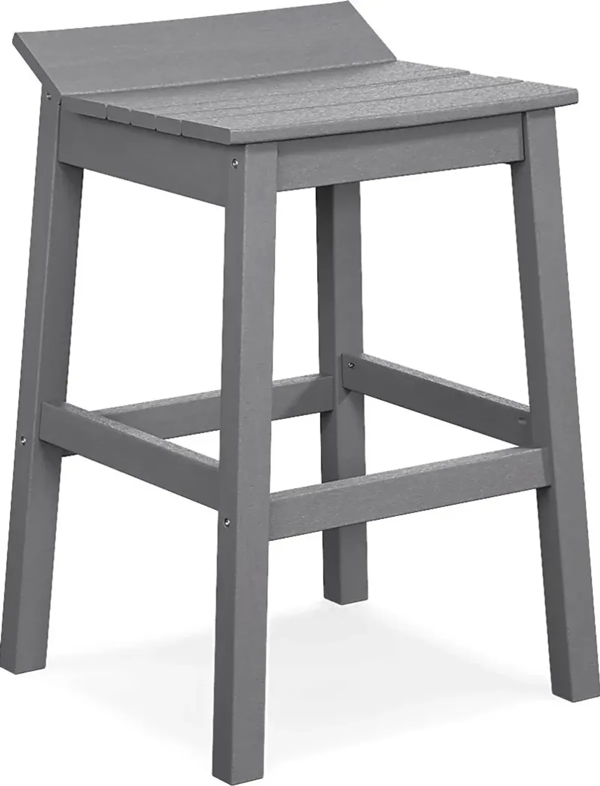 Addy White 3 Pc Outdoor Bar Set with Gray Barstools