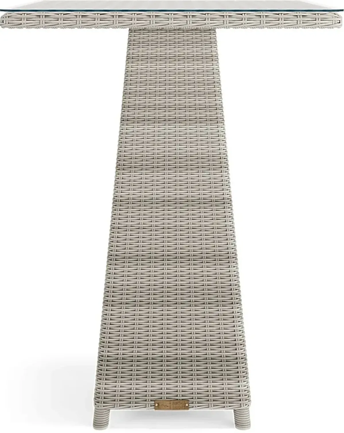 Patmos Gray Wicker 36 in. Square Outdoor Bar Table