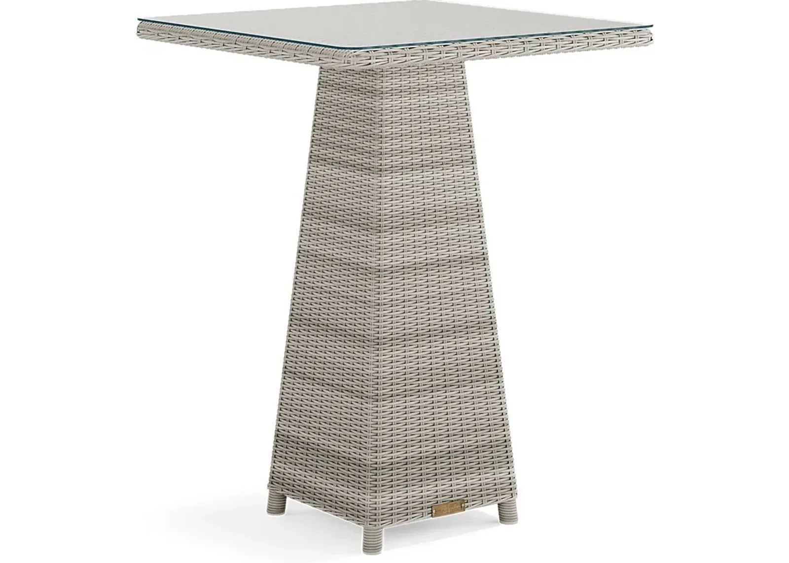 Patmos Gray Wicker 36 in. Square Outdoor Bar Table