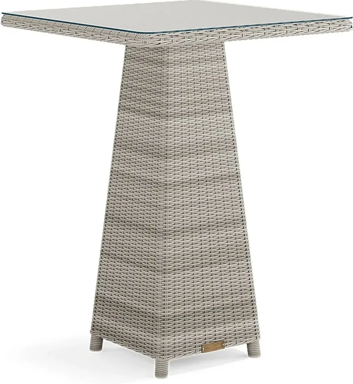 Patmos Gray Wicker 36 in. Square Outdoor Bar Table