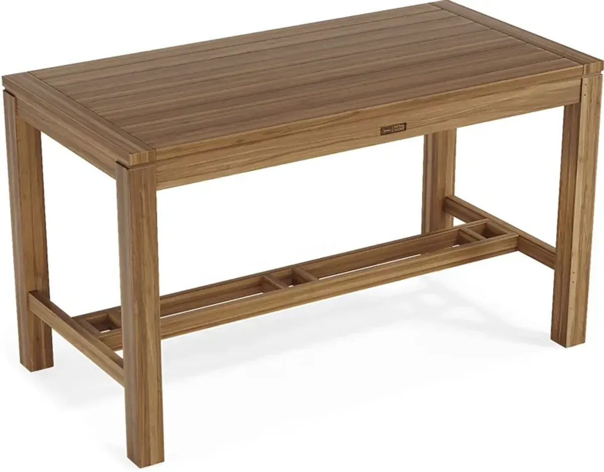 Patmos Teak 71 in. Rectangle Bar Height Outdoor Dining Table