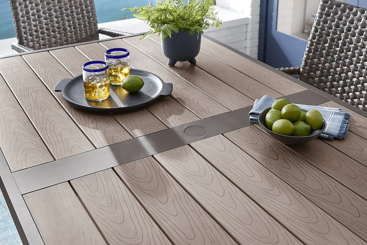 Rialto Brown 71 In. Rectangle Bar Height Outdoor Dining Table