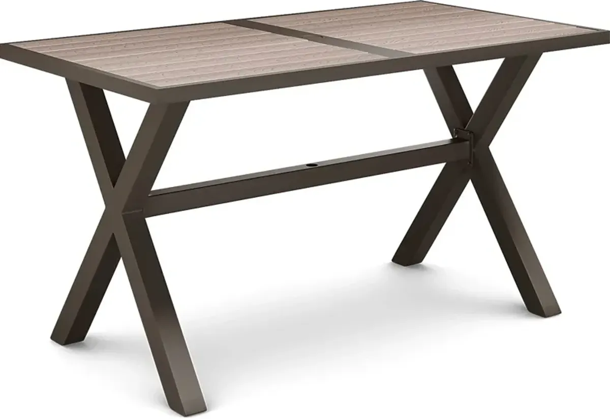 Rialto Brown 71 In. Rectangle Bar Height Outdoor Dining Table