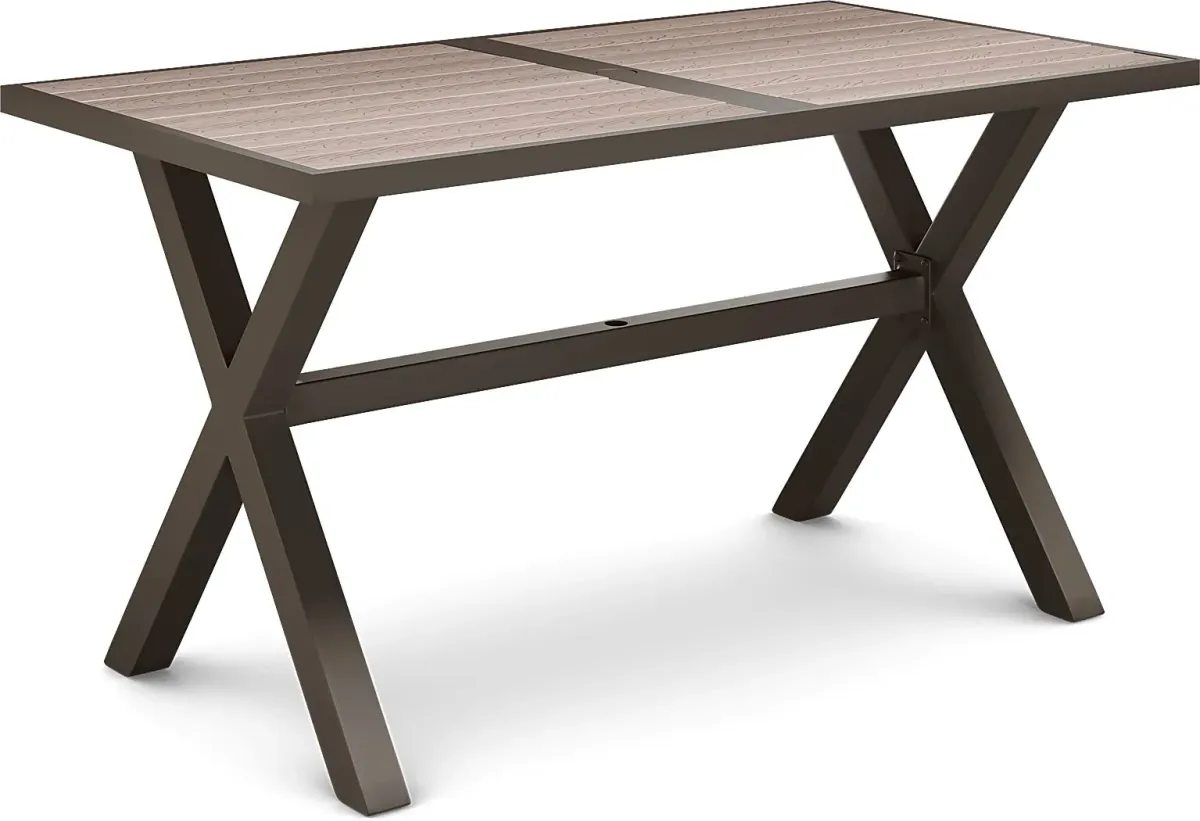 Rialto Brown 71 In. Rectangle Bar Height Outdoor Dining Table