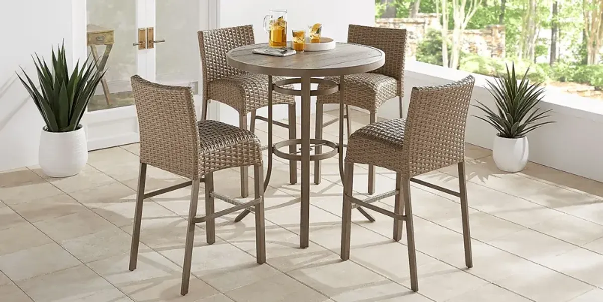 Siesta Key Gray 5 Pc 40"" Round Bar Height Outdoor Dining Set