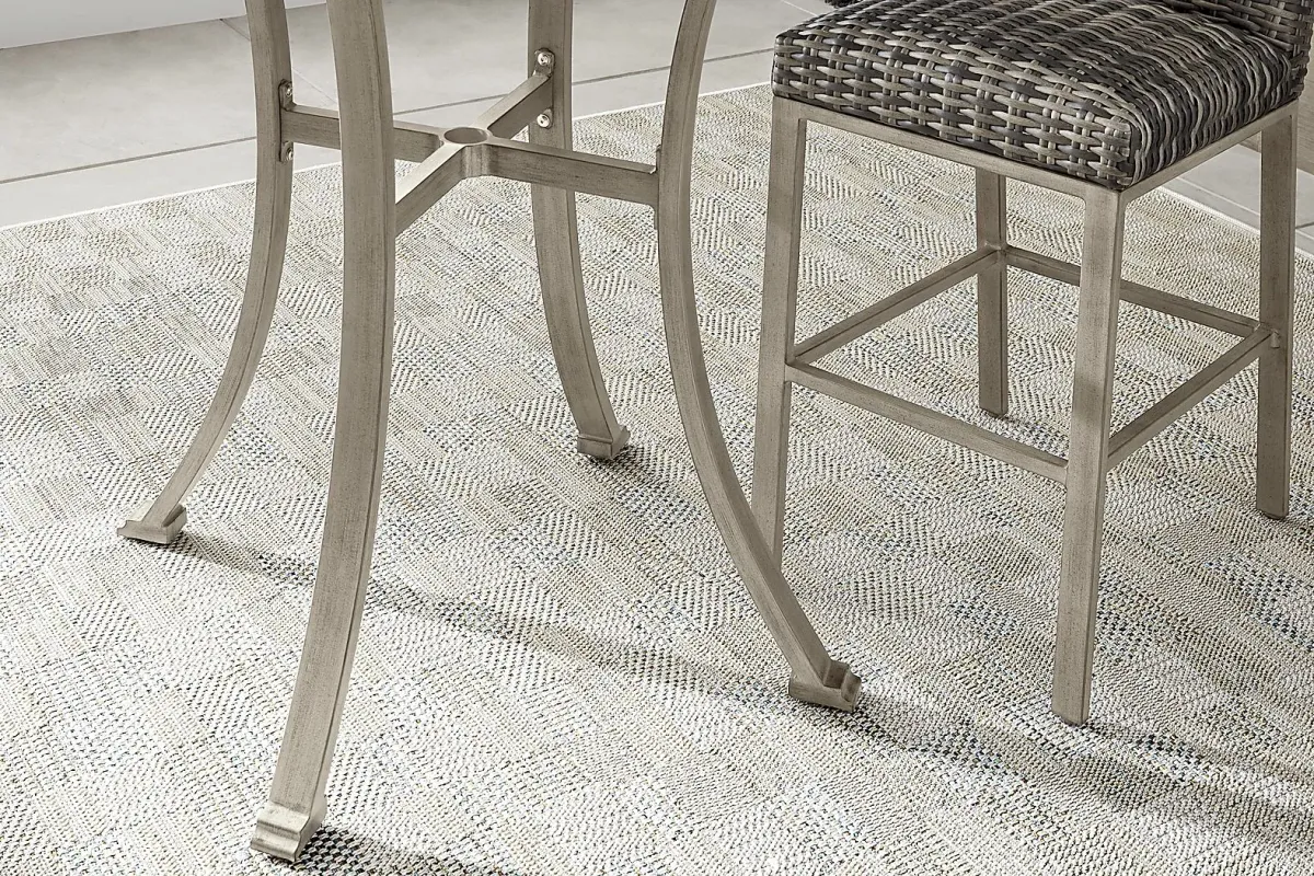 Montecello Gray 42 in. Round Outdoor Bar Table