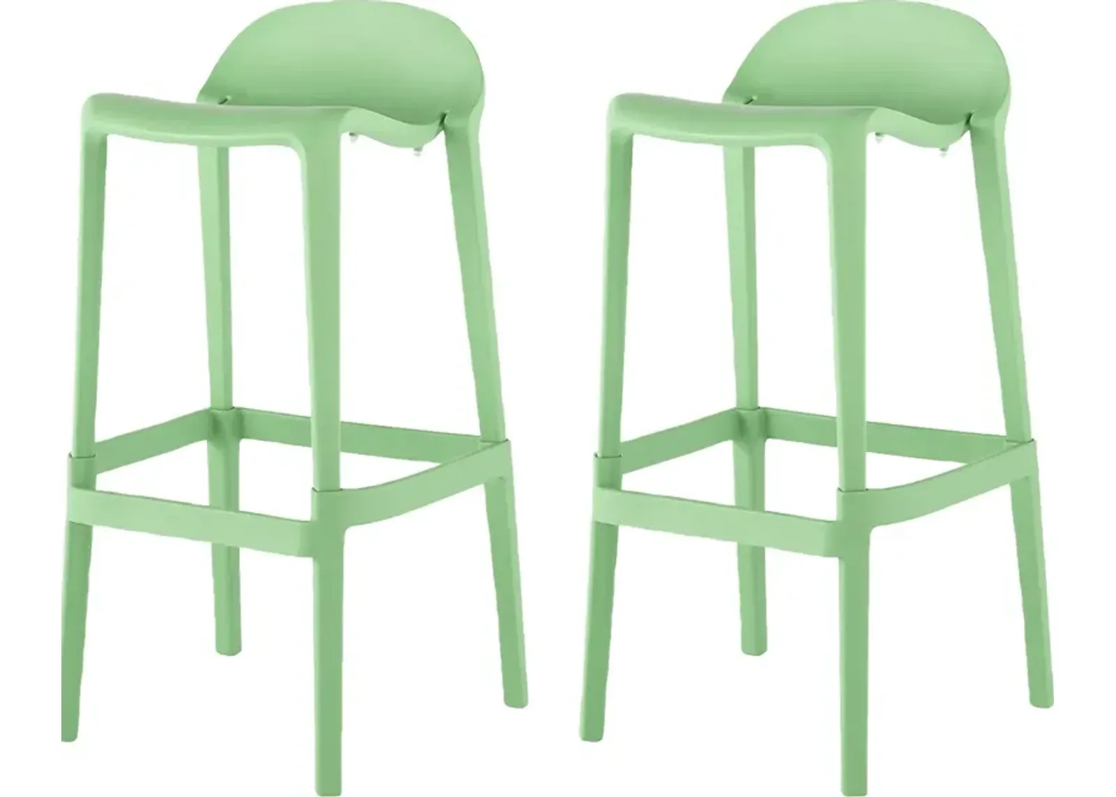 Outdoor Lulia Green Barstool, Set of 2