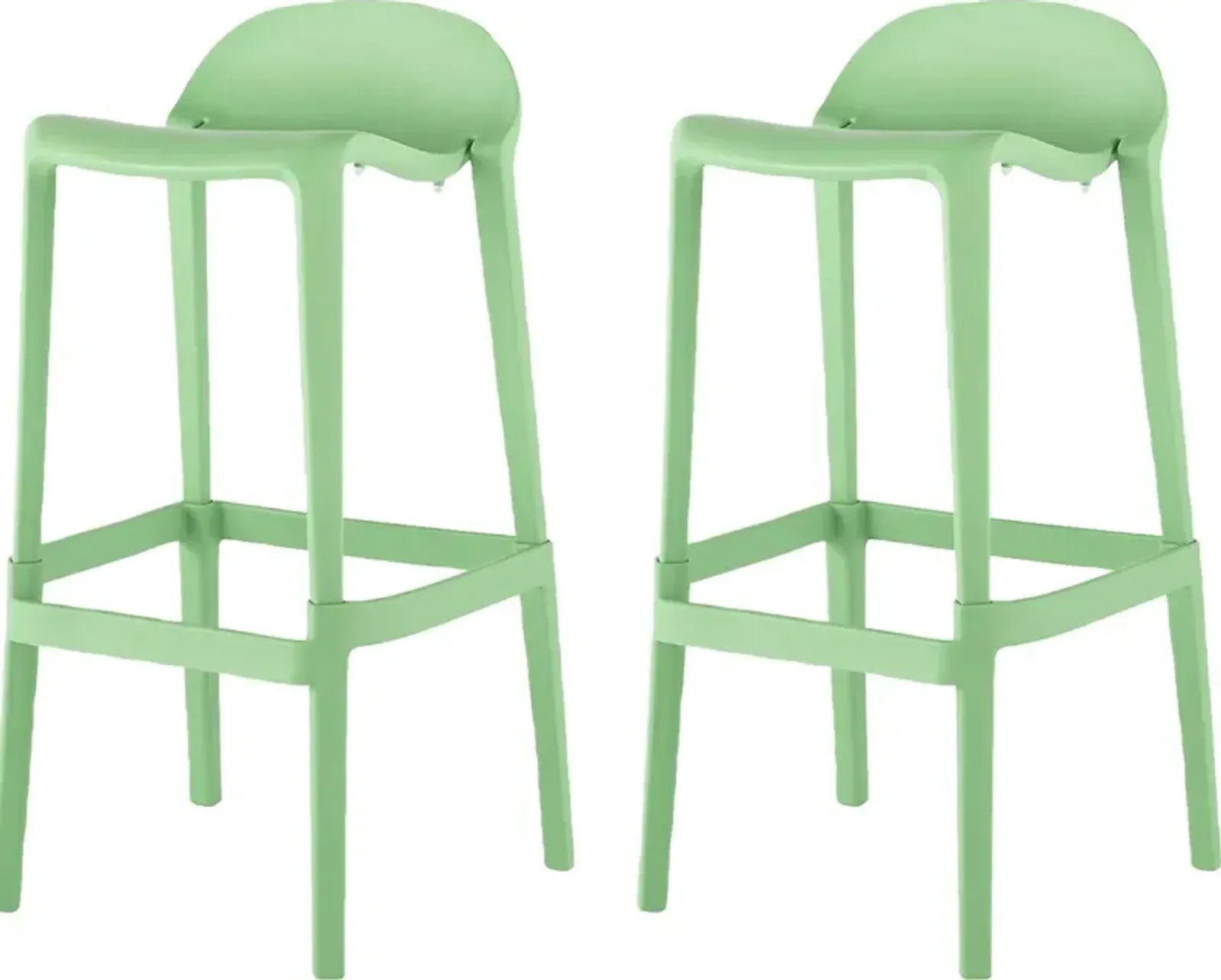 Outdoor Lulia Green Barstool, Set of 2