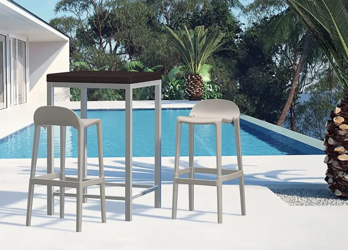 Outdoor Lulia Gray Barstool, Set of 2