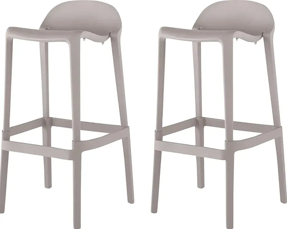 Outdoor Lulia Gray Barstool, Set of 2