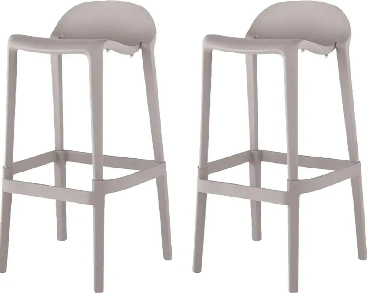 Outdoor Lulia Gray Barstool, Set of 2