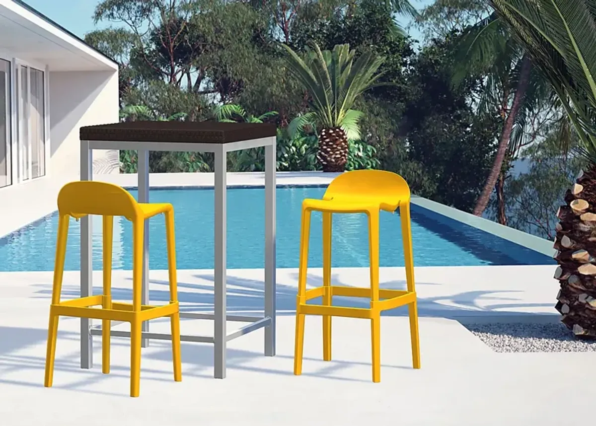 Outdoor Lulia Orange Barstool, Set of 2