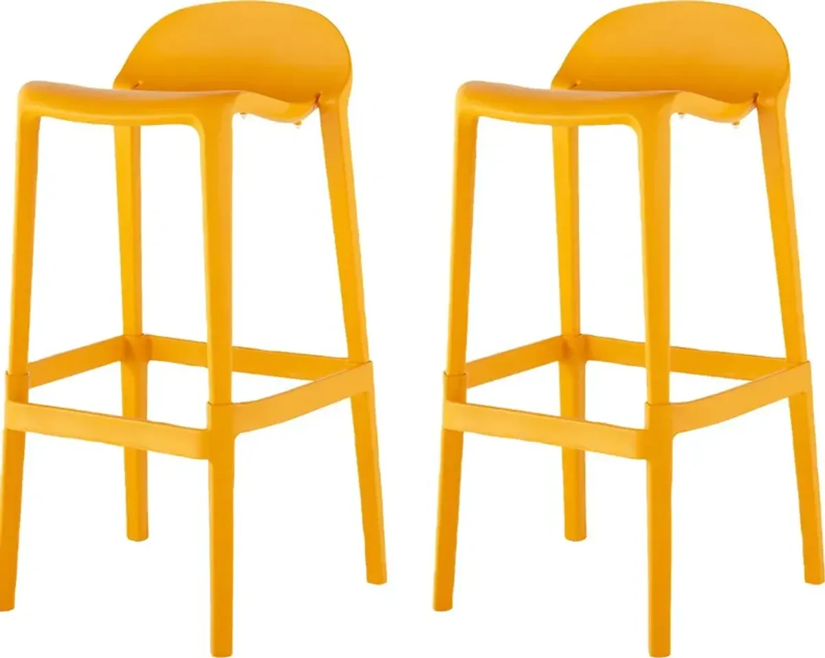 Outdoor Lulia Orange Barstool, Set of 2