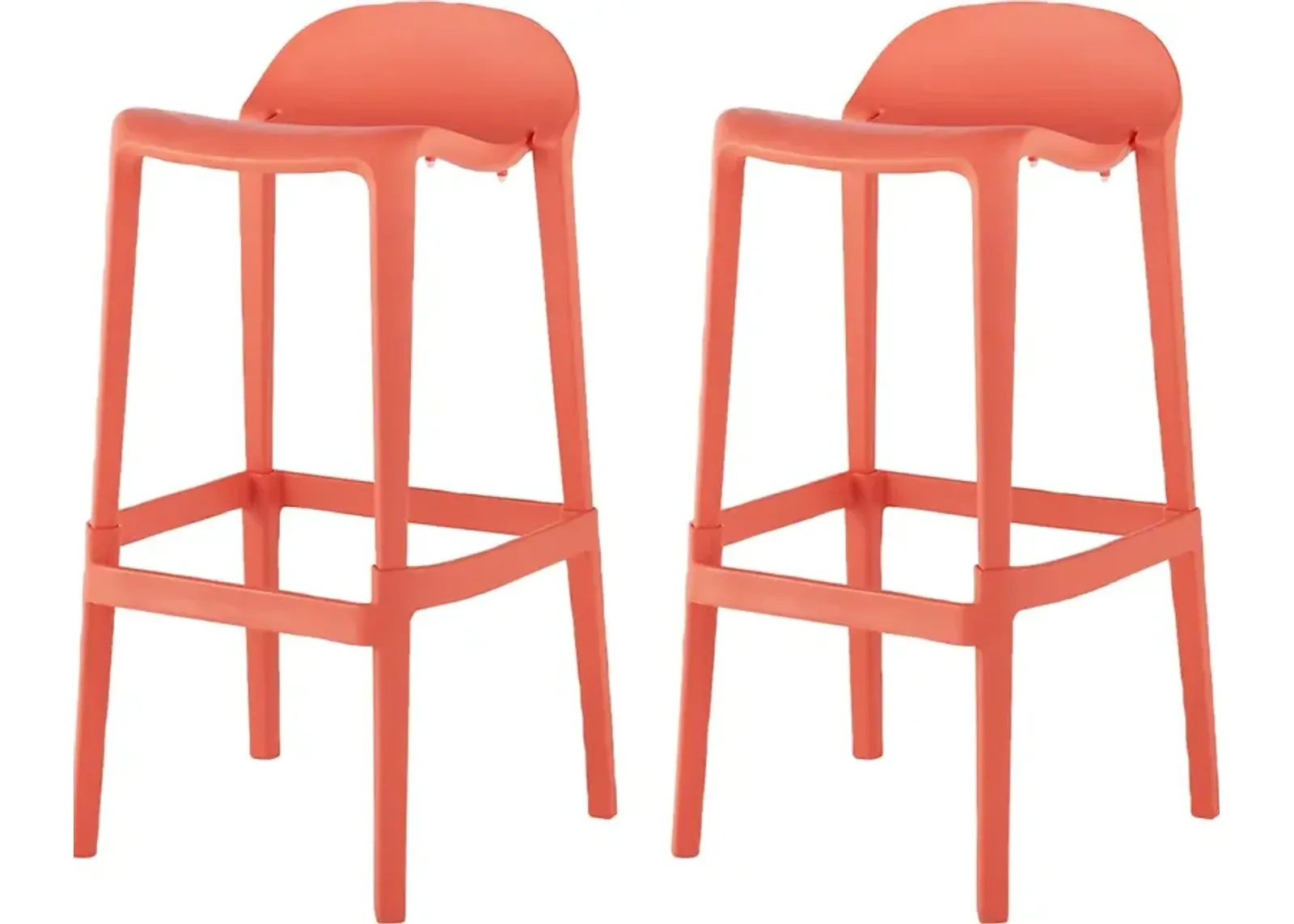 Outdoor Lulia Salmon Barstool, Set of 2