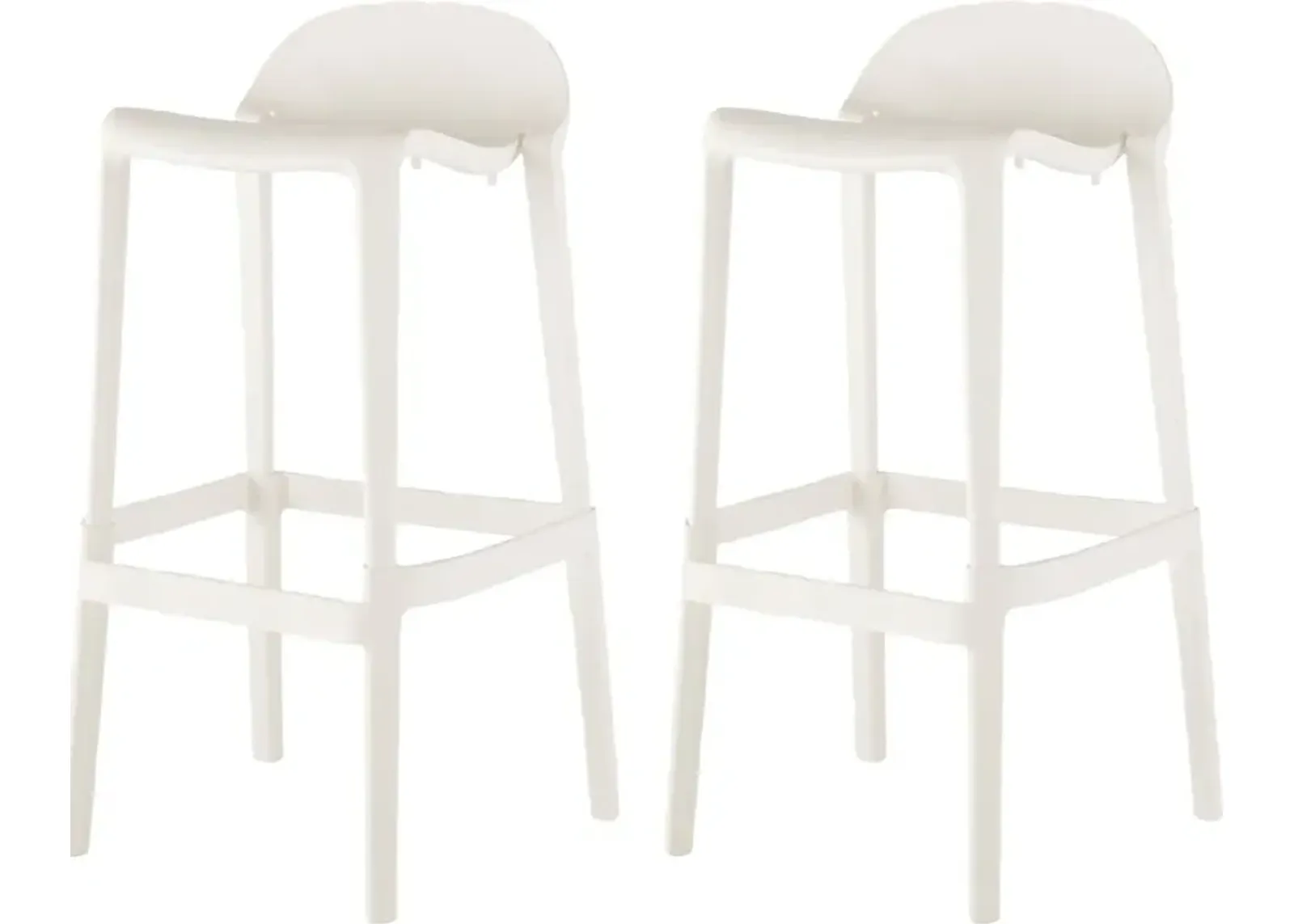 Outdoor Lulia White Barstool, Set of 2