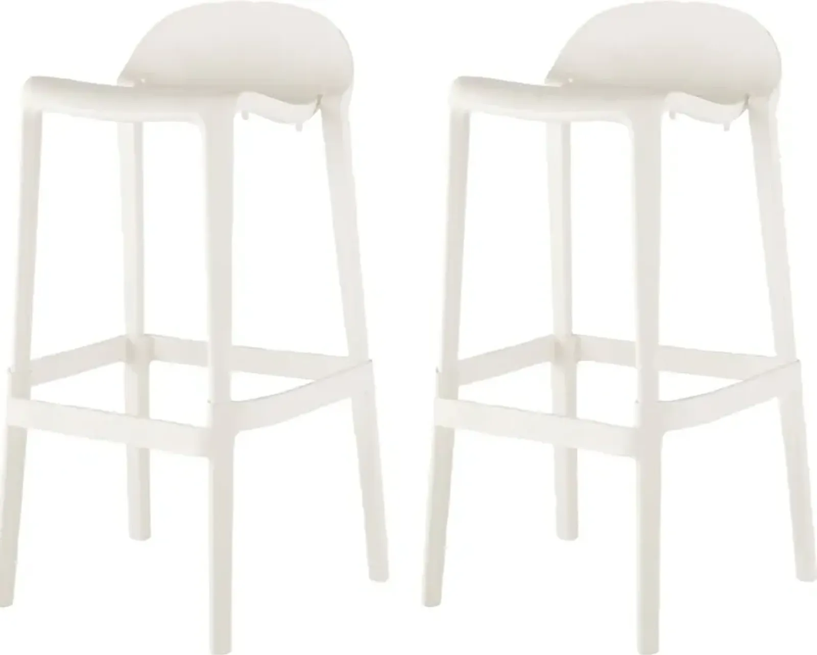 Outdoor Lulia White Barstool, Set of 2