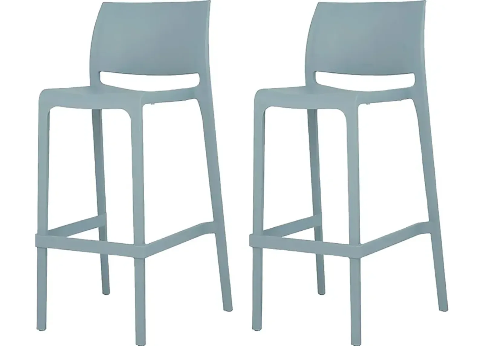 Outdoor Cayetana Blue Barstool, Set of 2