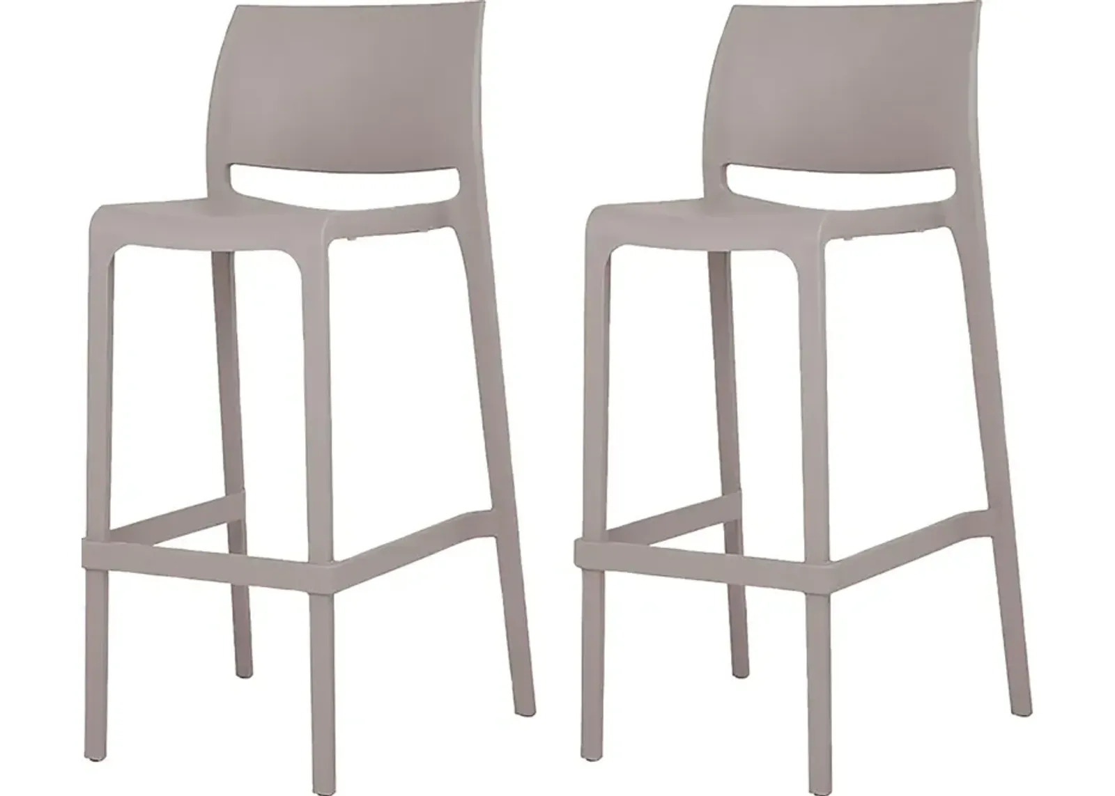 Outdoor Cayetana Taupe Barstool, Set of 2