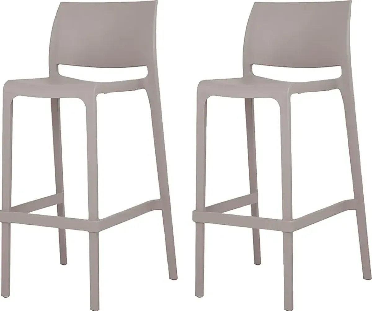 Outdoor Cayetana Taupe Barstool, Set of 2