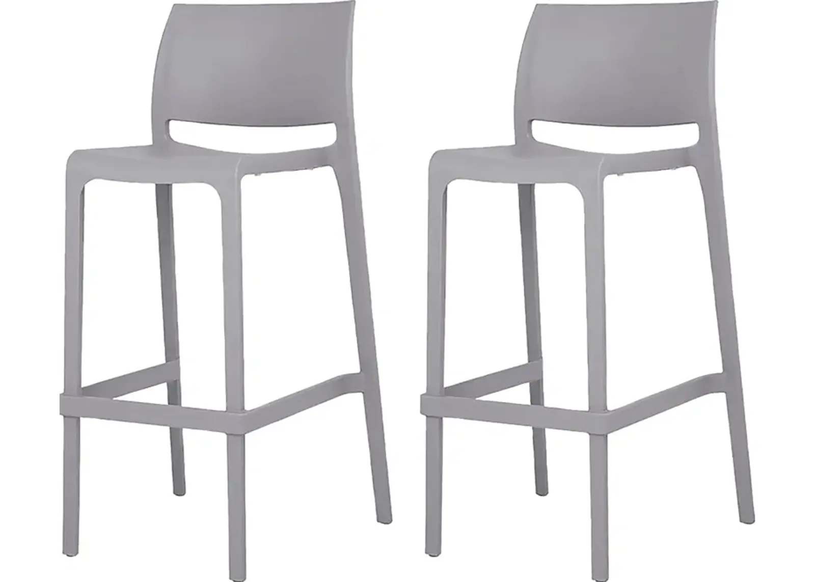 Outdoor Cayetana Gray Barstool, Set of 2