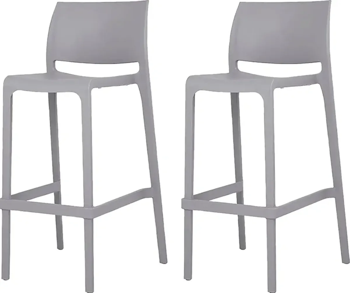 Outdoor Cayetana Gray Barstool, Set of 2