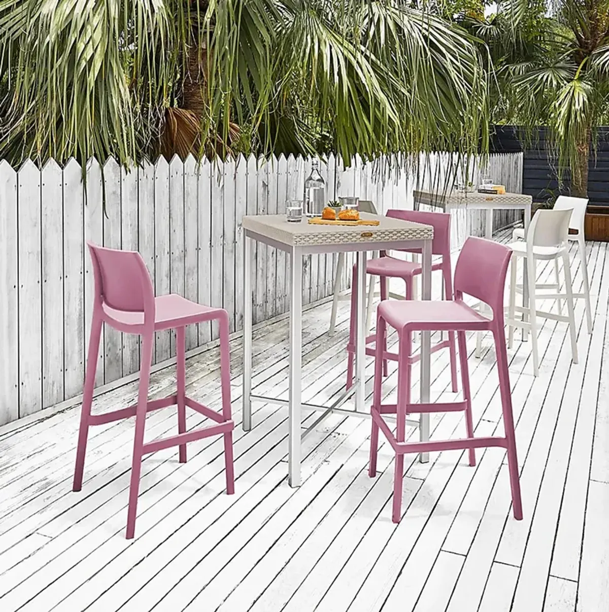 Outdoor Cayetana Purple Barstool, Set of 2