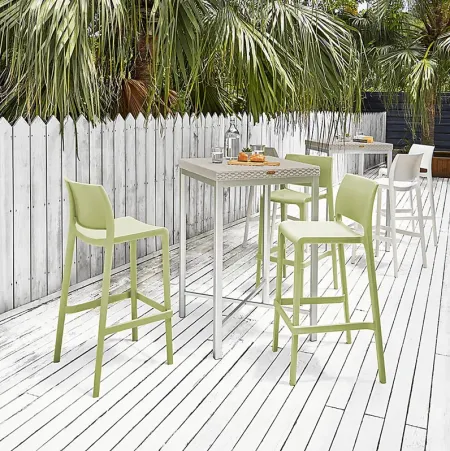 Outdoor Cayetana Green Barstool, Set of 2