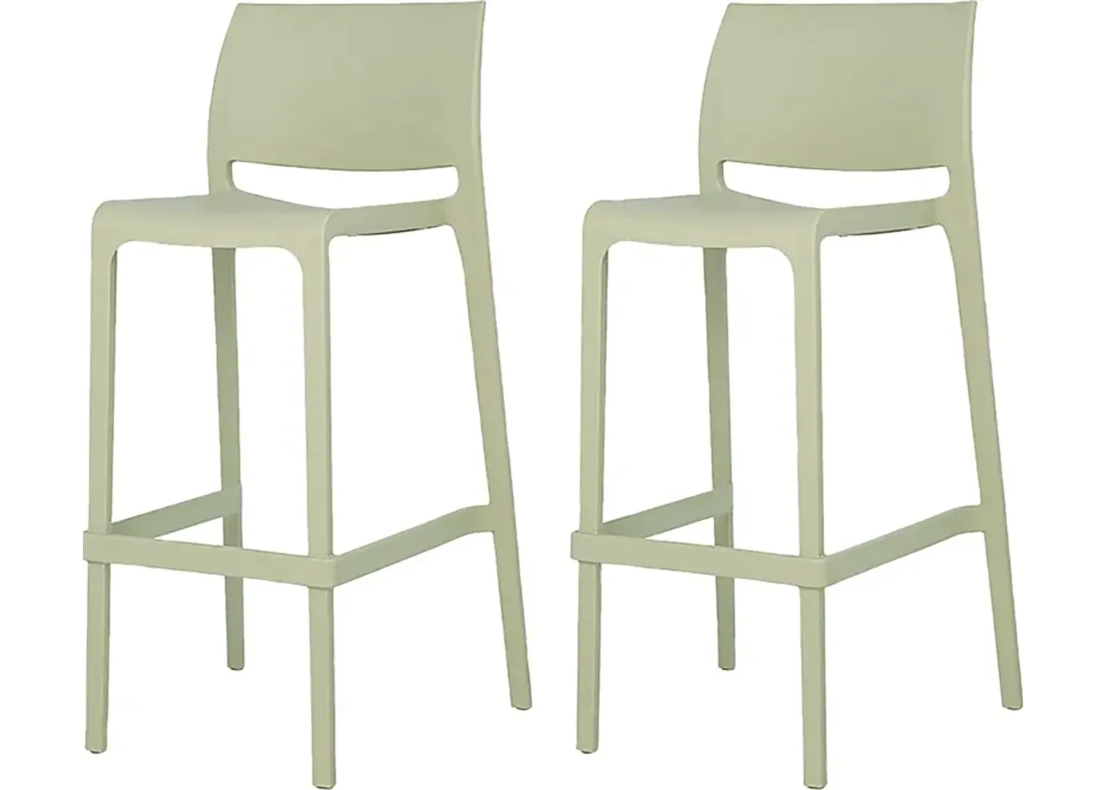 Outdoor Cayetana Green Barstool, Set of 2