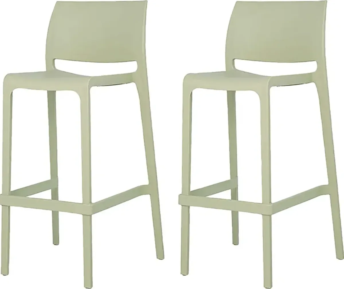 Outdoor Cayetana Green Barstool, Set of 2