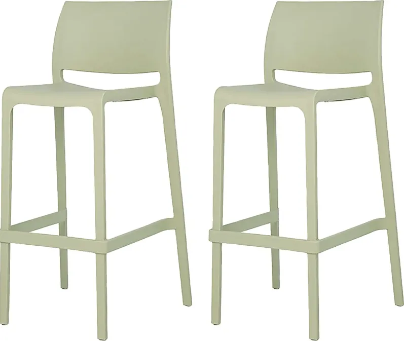 Outdoor Cayetana Green Barstool, Set of 2