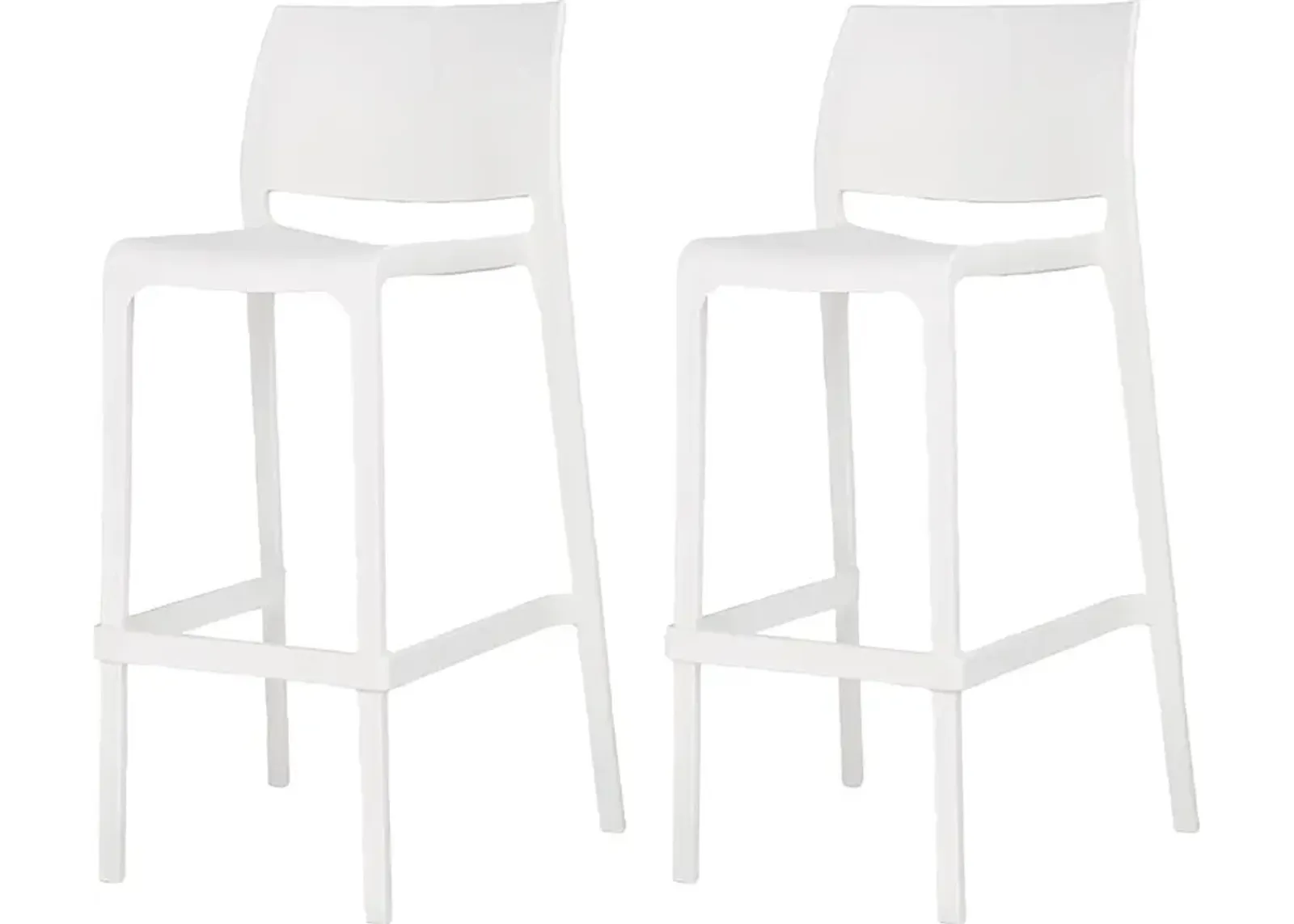 Outdoor Cayetana White Barstool, Set of 2