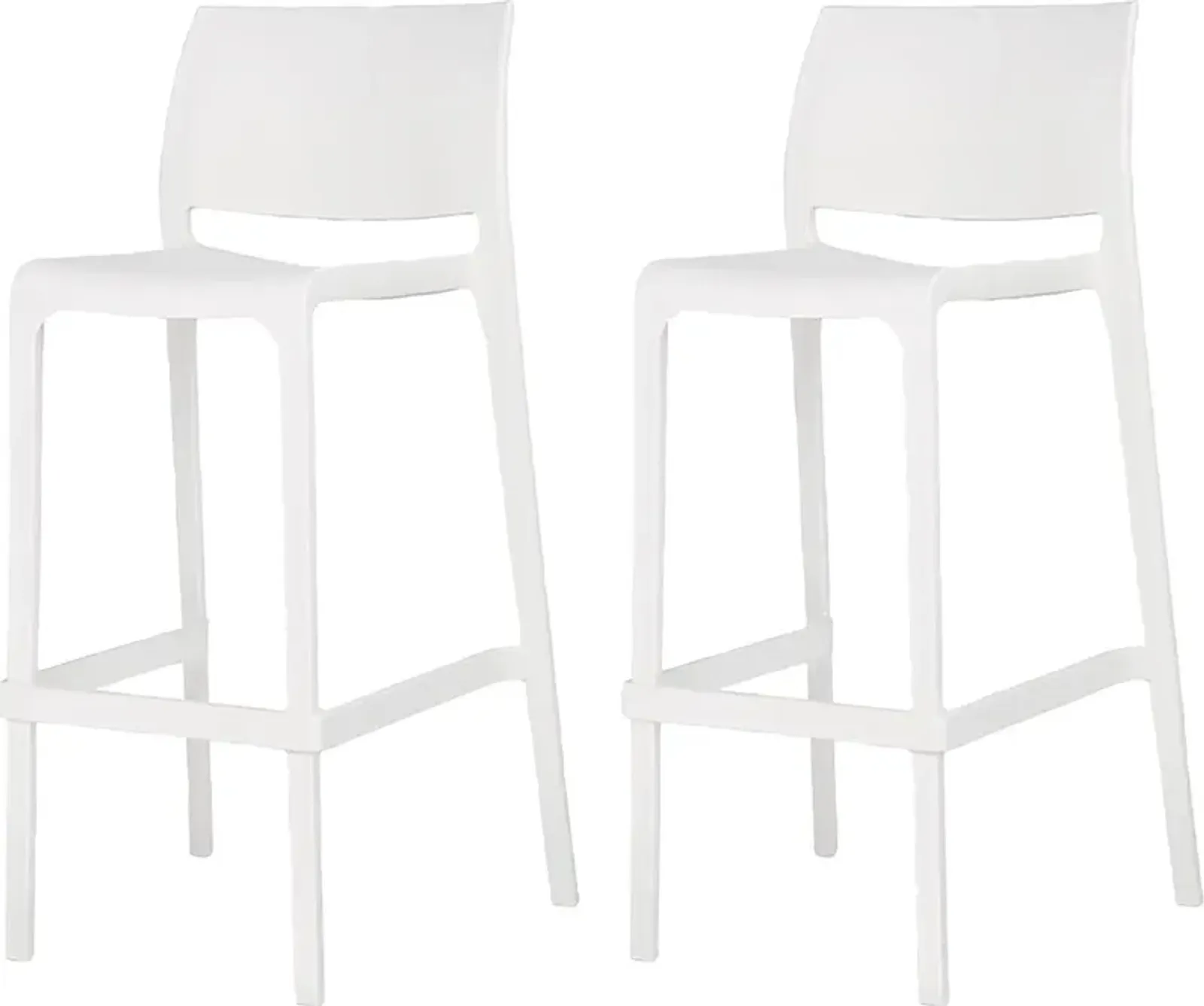 Outdoor Cayetana White Barstool, Set of 2