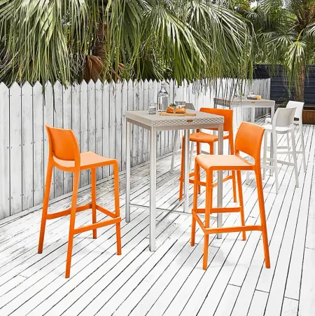 Outdoor Cayetana Orange Barstool, Set of 2