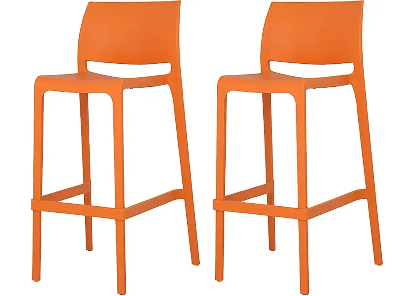 Outdoor Cayetana Orange Barstool, Set of 2