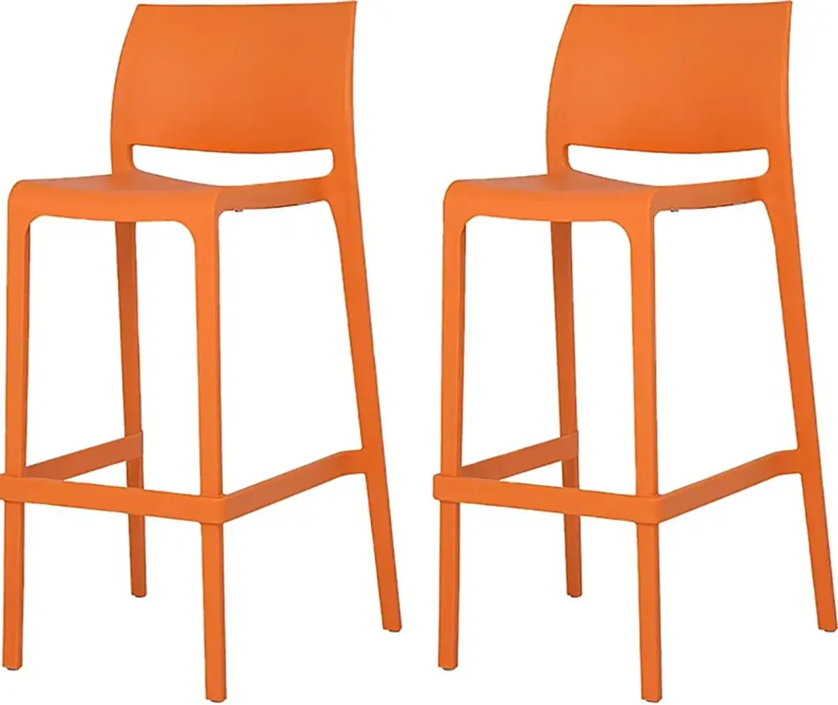 Outdoor Cayetana Orange Barstool, Set of 2