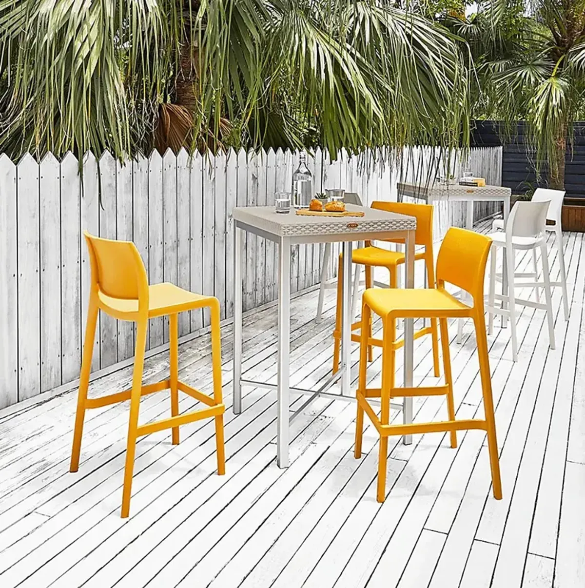 Outdoor Cayetana Gold Barstool, Set of 2