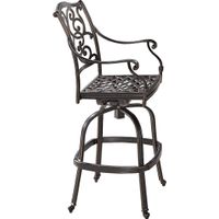 Lake Como Antique Bronze Outdoor Swivel Barstool