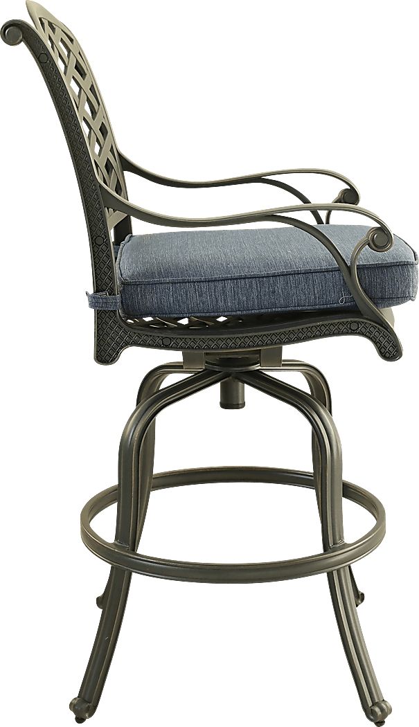 Outdoor Baudouin III Blue Barstool, Set of 2