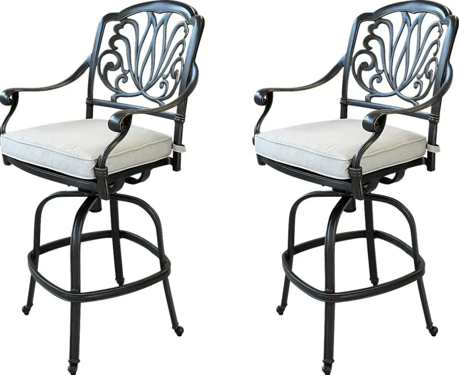 Outdoor Aurorette III Gray Barstool, Set of 2