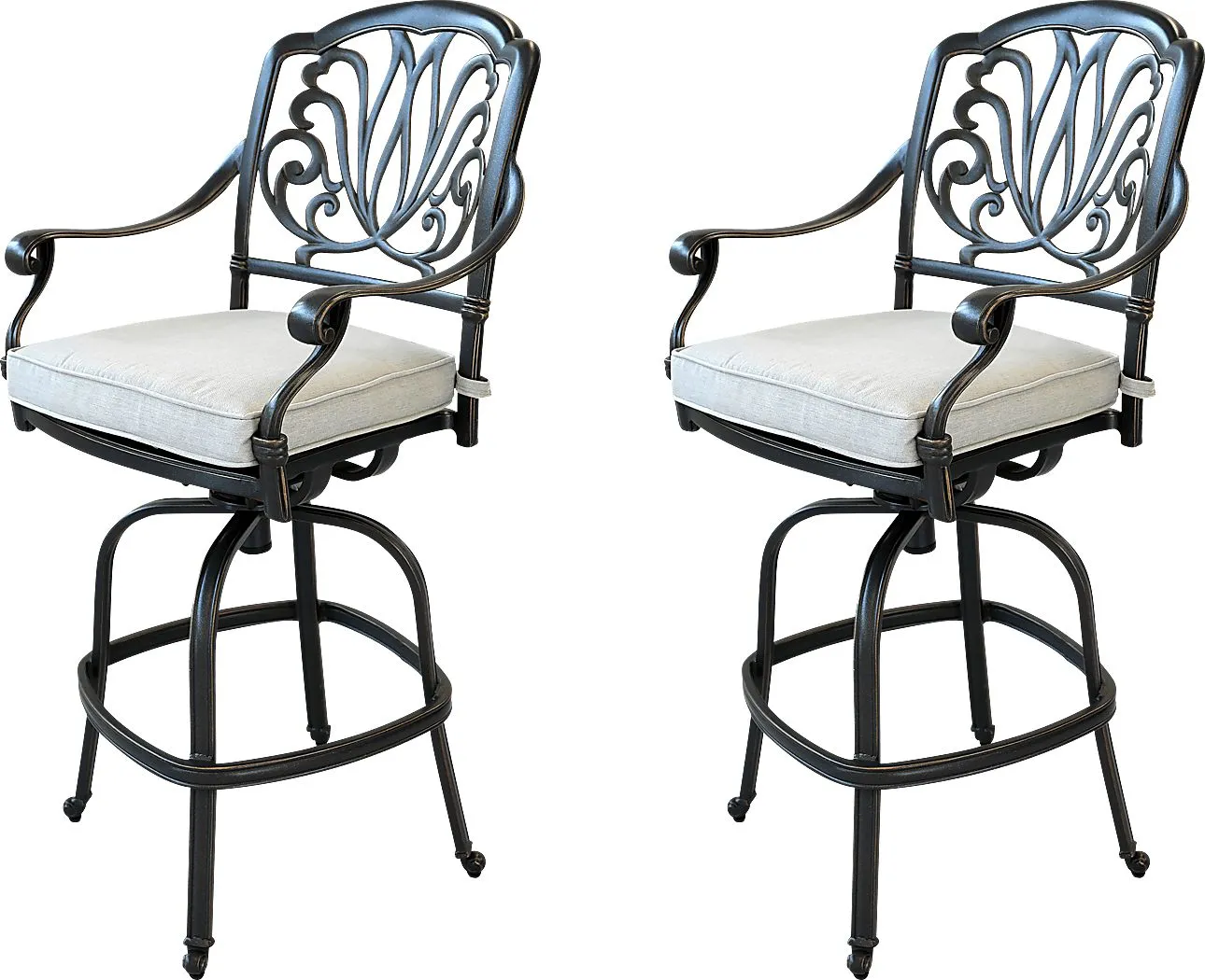 Outdoor Aurorette III Gray Barstool, Set of 2