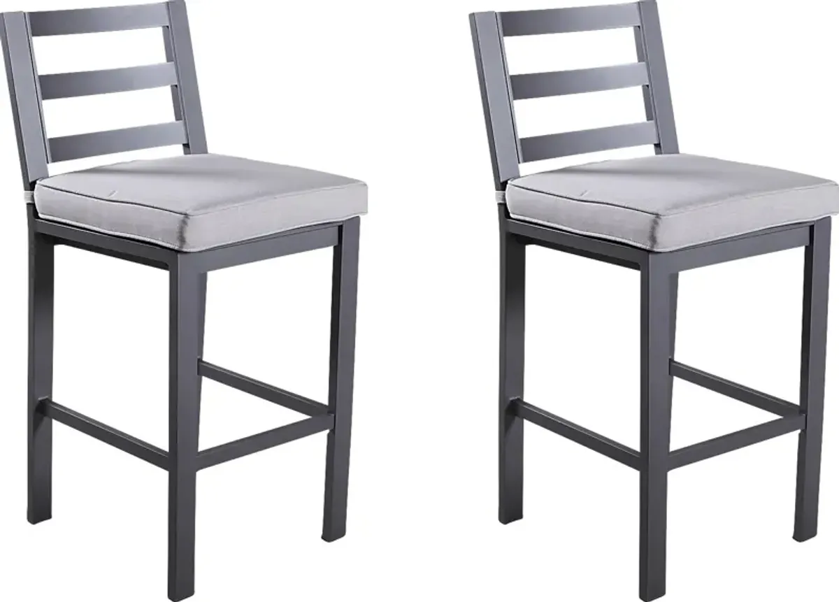 Outdoor Coligny Gray Barstool, Set of 2