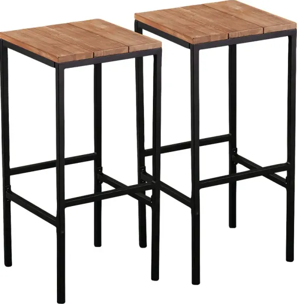 Dismuke Natural Outdoor Barstool, Set of 2